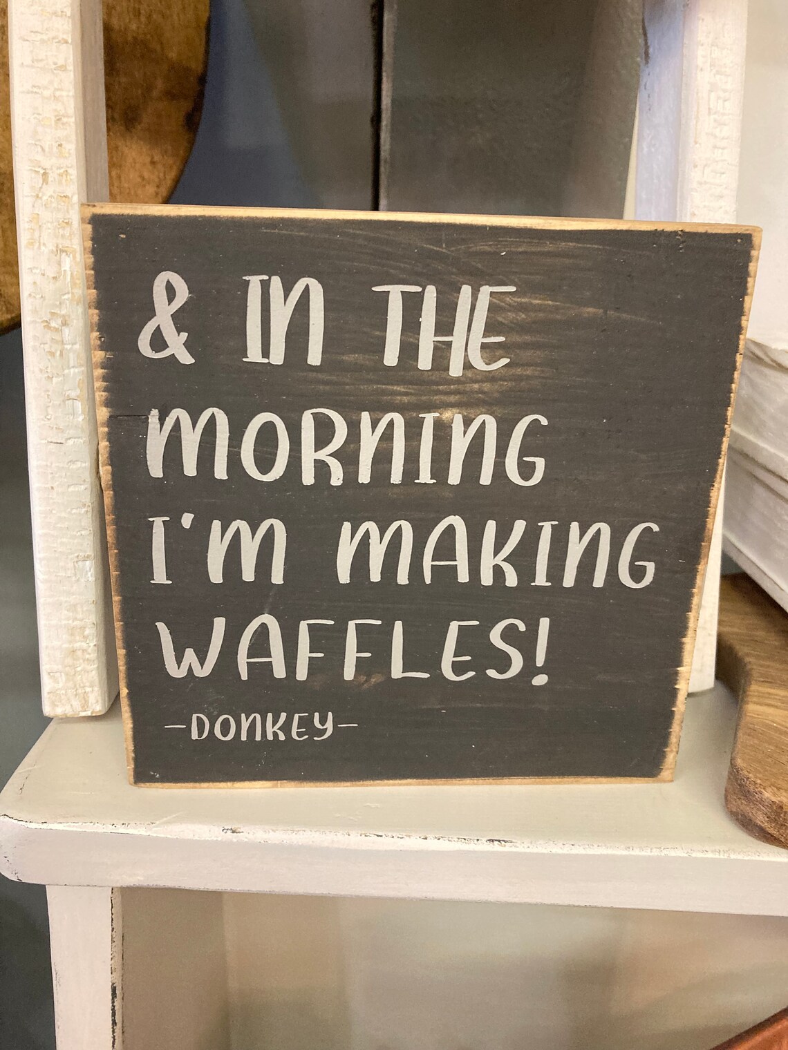 And in the morning i m making waffles donkey shrek etsy