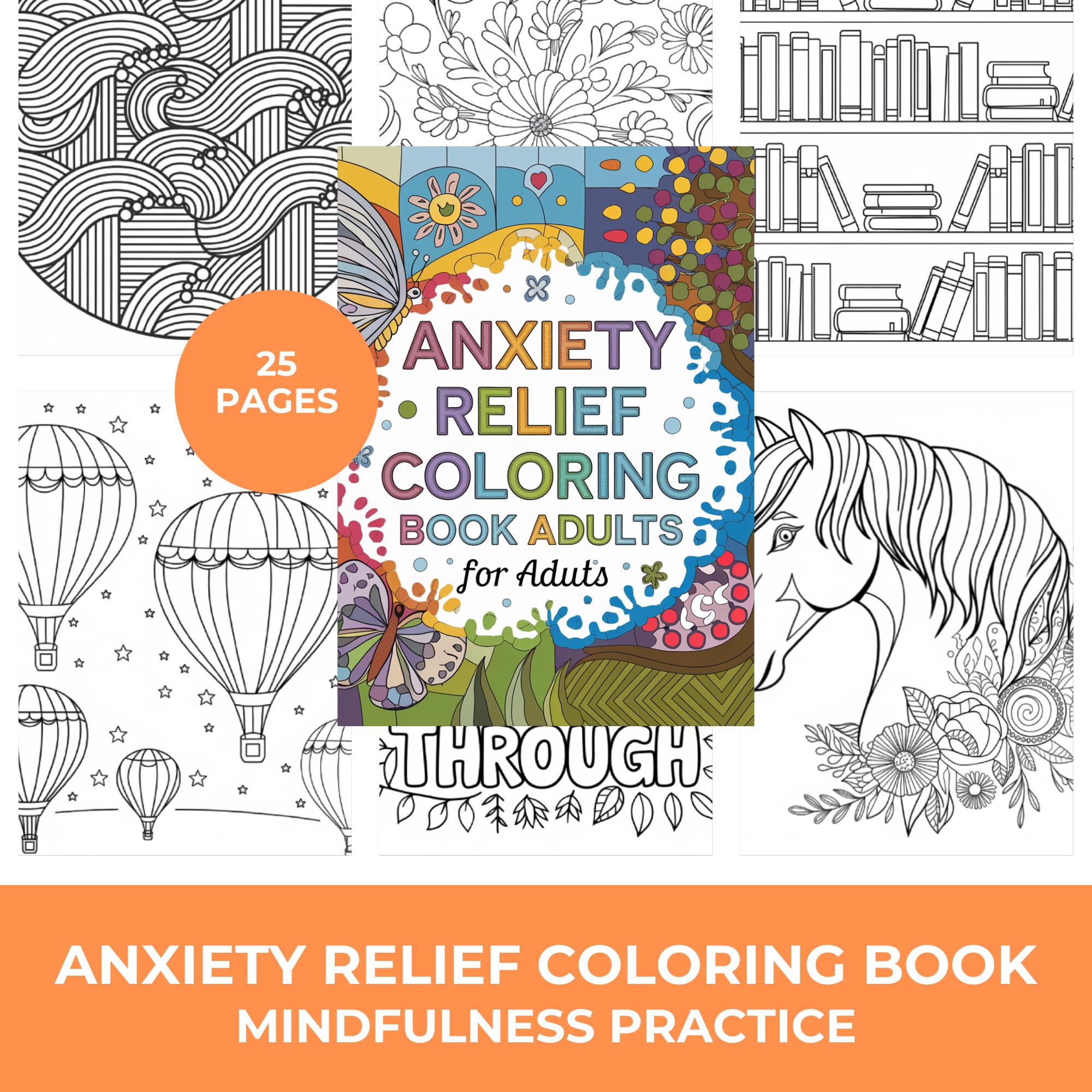 Anxiety Relief Coloring Book – Printable Coloring Book for Adults | 25 ...