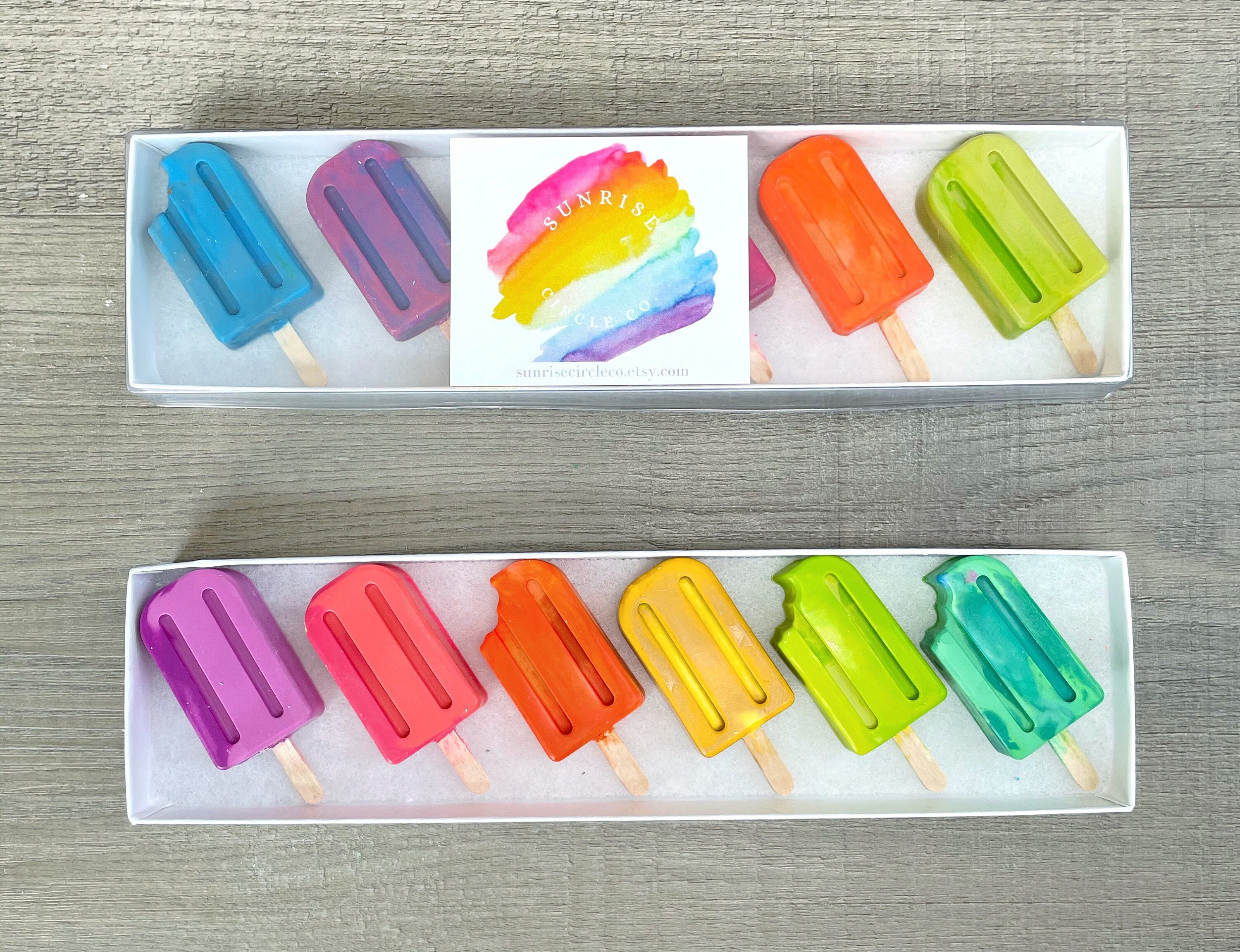 Popsicle Crayons Ice Cream Crayons Sweets Themed Birthday Etsy