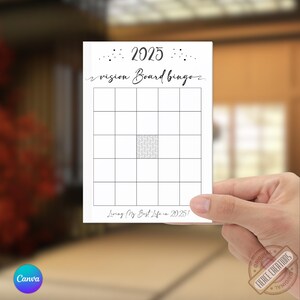 Vision Board Bingo Printable Template - Digital Download & Canva Editable Goal Setting Card for Manifestation and Planning