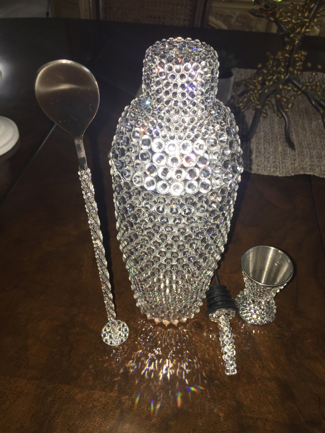 Bling Sparkly Cocktail Shaker Set Stylish Glam Bar Cocktail Etsy