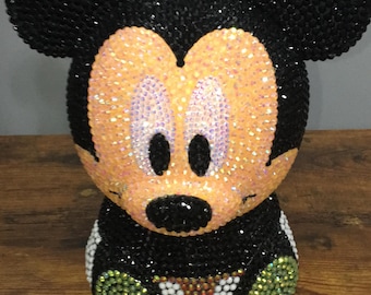Bedazzled Mickey Mouse Piggy Bank- Piggy Bank-Baby Gift-Nursery