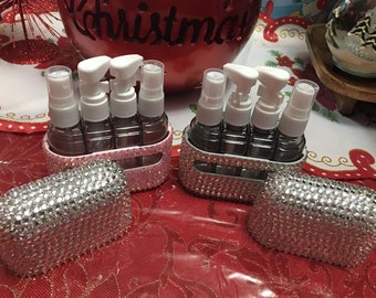 Bedazzled Toiletry Container with case Travel Bottles Bling