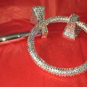 Toilet Paper Holder, Glam Towel holder Bling Crystal Rhinestone, Sparkly Bathroom decor, 24" Towel Bar Bling Crystal Rhinestone