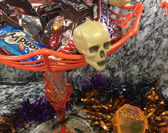 Spooky Halloween, Candy Dish, Centerpiece, Home Decor, Party, Halloween, Skull, Handmade
