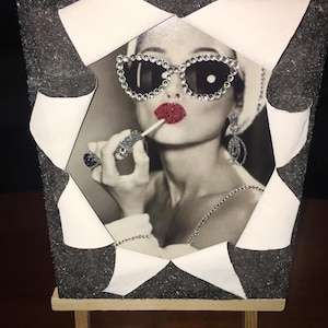 Busted Canvas-Shadow Box Canvas-Audrey Hepburn-Canvas-Glam-Gift- -Home-Canvas Art-Gift-Bedazzled