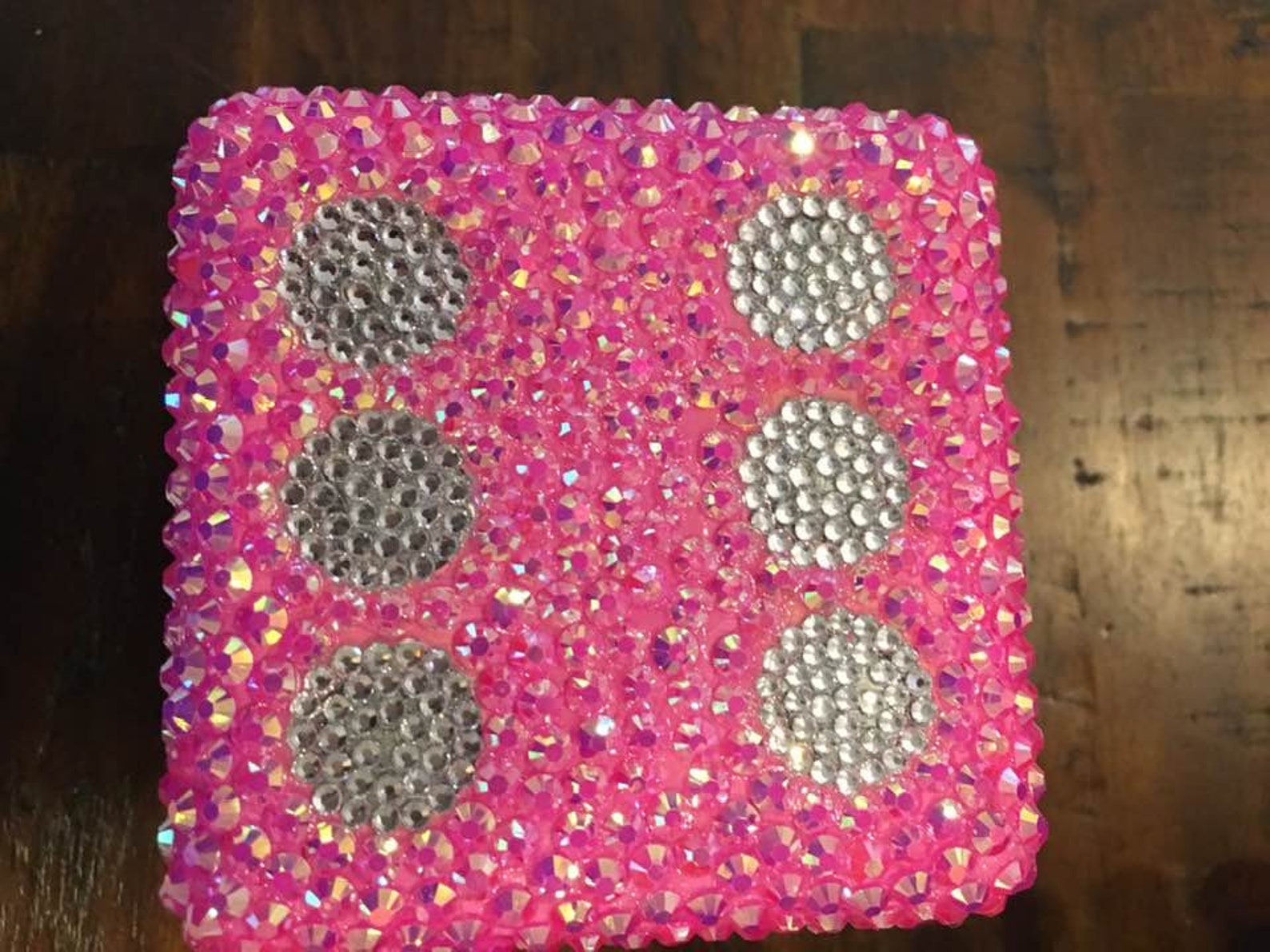 BEDAZZLED BLING JUMBO Dice Home Decor Paperweight Pink, Purple, Crystal