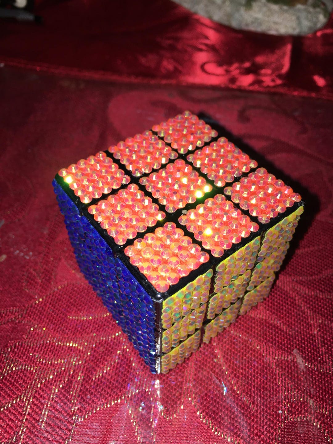 Rubik's Cube Bedazzled Tin Storage Box - Etsy