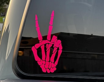 Skeleton Peace Sign Vinyl Decal
