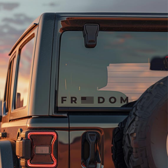 Charlie Kirk Freedom Flag Car Decal