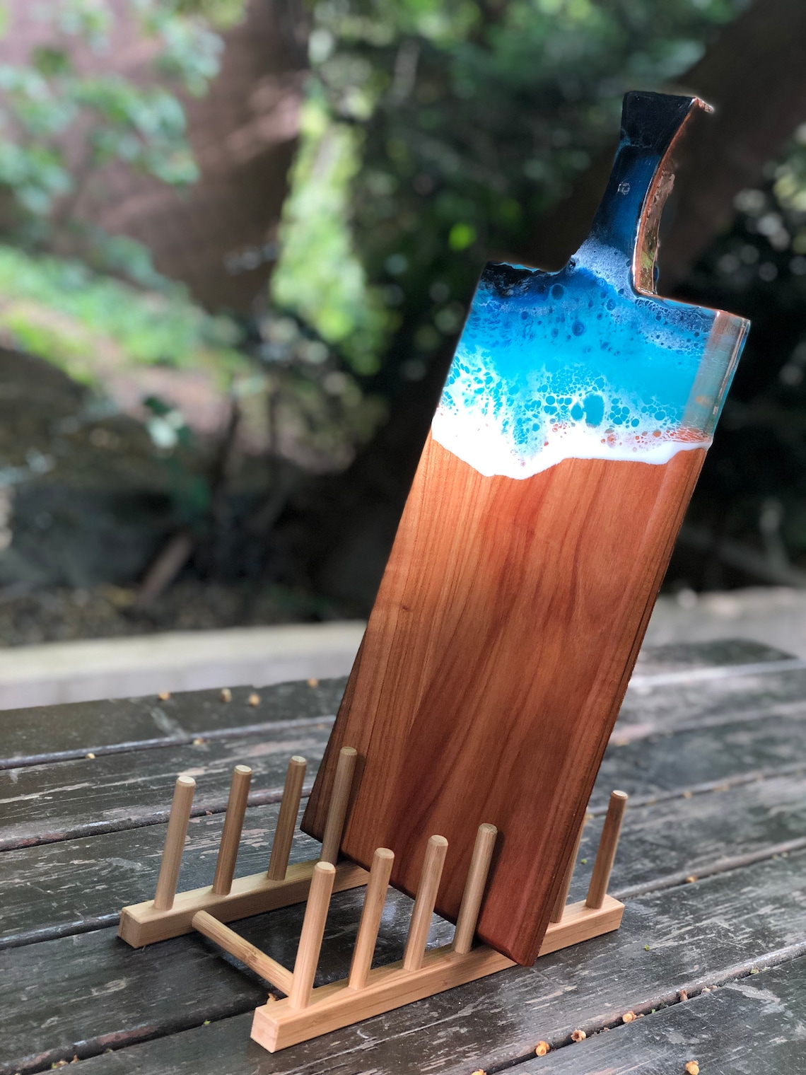 Epoxy Resin Wood Serving Boards Live Edge Cutting Board Etsy