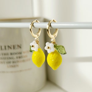 Zitronen Ohrringe 2er Set - Sommerlicher Schmuck Mit Schleifchen