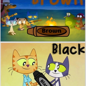 Pósteres en color de Pete el gato, tamaño media hoja
