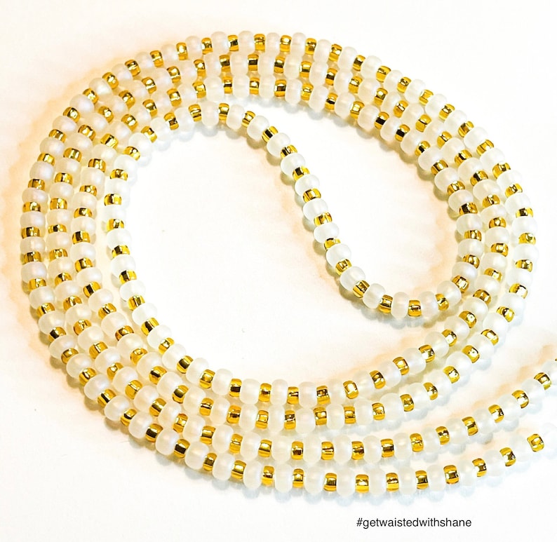 NEW before selling ☆ Lavish - White and gold tie management Max 83% OFF waist beads on Waist
