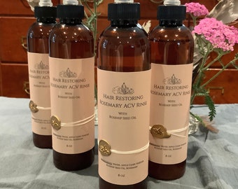 ACV Hair Rinse - pH Balancing Rosemary Apple Cider Vinegar Rinse with Rosehip Seed Oil
