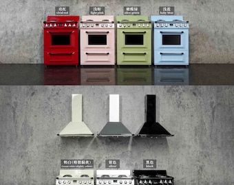 Cucina in miniatura in scala 1/6 con piano cottura e cappa integrati / forno / per casa delle bambole