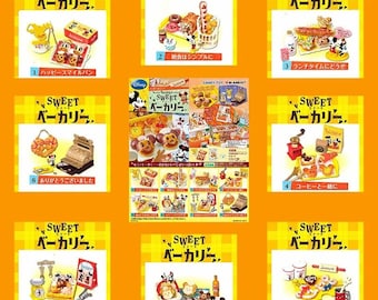 Pastelería dulce Disney en miniatura Re-Ment Mickey y Minnie (3 juegos se venden por separado)