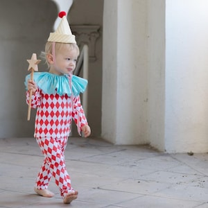 Harlequin Clown Costume for Kids, Babies and Toddlers, Cotton Halloween Costume