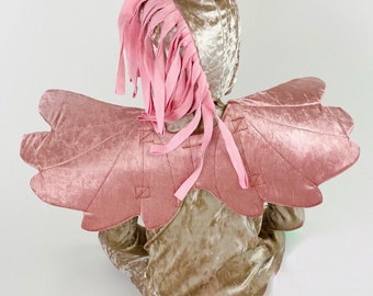 Pink Velvet Fairy Wings, Costume Accessory for Kids