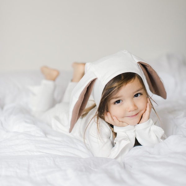 Organic Ivory Bunny Costume for Kids, Toddlers, Babies