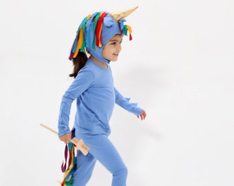 Blue Unicorn Costume for Kids, Rainbow