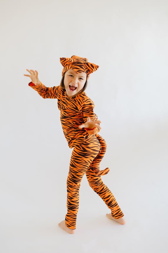 Tiger Costume Kids Orange Black Striped Jumpsuit Tiger Costume Kids Orange Black Striped Jumpsuit