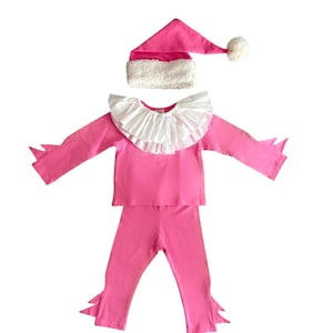 Déguisement d&#39;elfe rose : bébé, tout-petit, enfant - Tenue photo de Noël