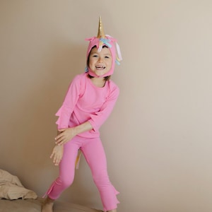 子供用ピンクユニコーンコスチューム、子供用コットンハロウィンコスチューム