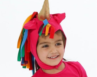 Hot Pink Unicorn Hat, Costume Accessory for Kids