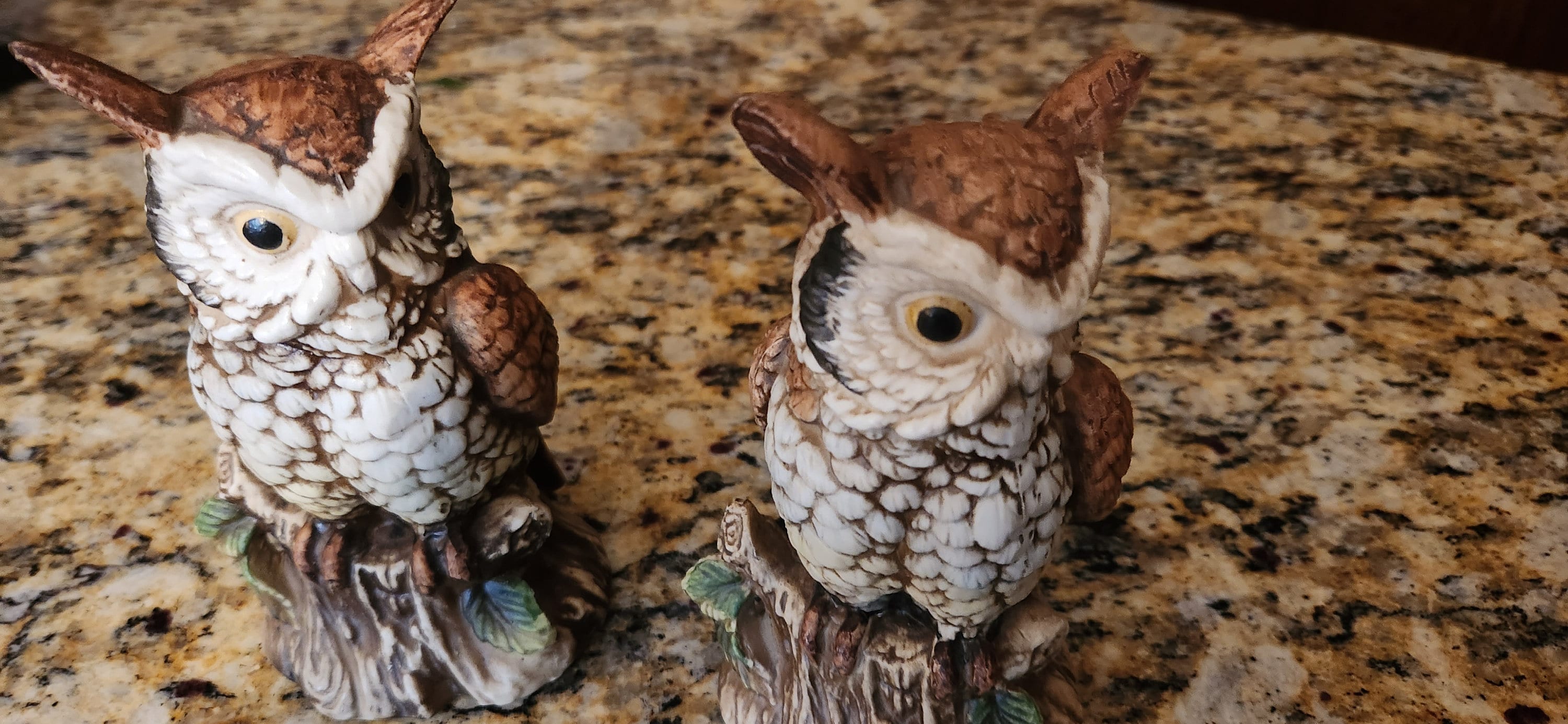 Vintage ARDCO Porcelain Owl Figurines Pair