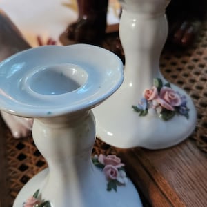Vintage Bogucice Porcelain Candlestick Holders - Set of 2