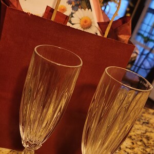 Cristal D&#39;Arques Durand Crystal Classic Champagne Stems- Pair of 2