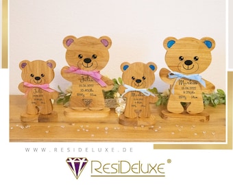 Geschenk Geburt Taufe Baby Geburtsdaten Personalisiert Babybär Holz Erinnerungsgeschenk Geburt Geschenk Geburt Junge Mädchen