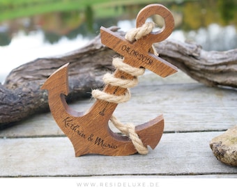 Anchor Wood Personalized Valentine's Day Engraving - Gift Wedding Anniversary - Anniversary - Personalized Gifts - Wooden Anchor Individualized