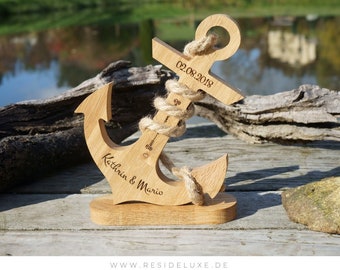 Anchor Wood Personalized Laser Engraving - Engraving - Gift Wedding Anniversary - Anniversary - Personalized Gifts - Wooden Anchor Valentine's Day