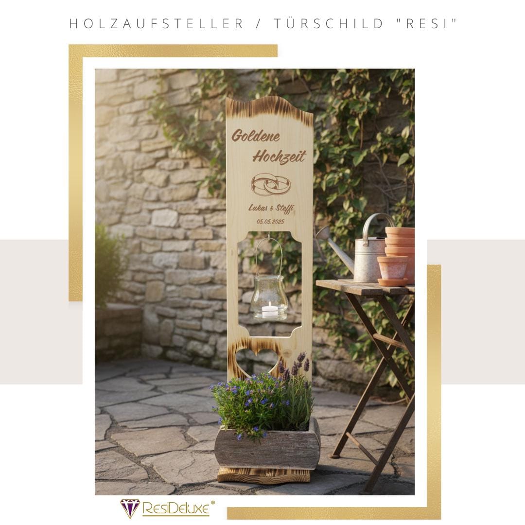 Goldene hochzeit türdeko