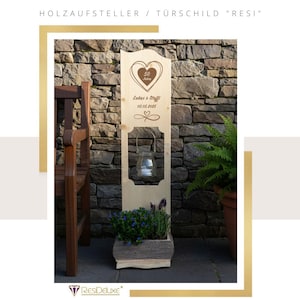 Holzaufsteller Herz mit Wunschzahl Unendlichkeit Türschild Holzschild Hochzeitsgeschenk Hochzeit Personalisiert Geschenk Hochzeitstag