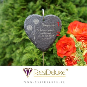 YYTECH Grabstecker Herz - Metall Grabschmuck Mit Spruch 'Du Fehlst Immer'