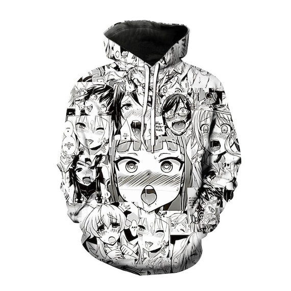 Ahegao Face Hoodie Hentai Manga Mens Sweatshirt Anime 3D Printed Pullover  Jumpe  eBay