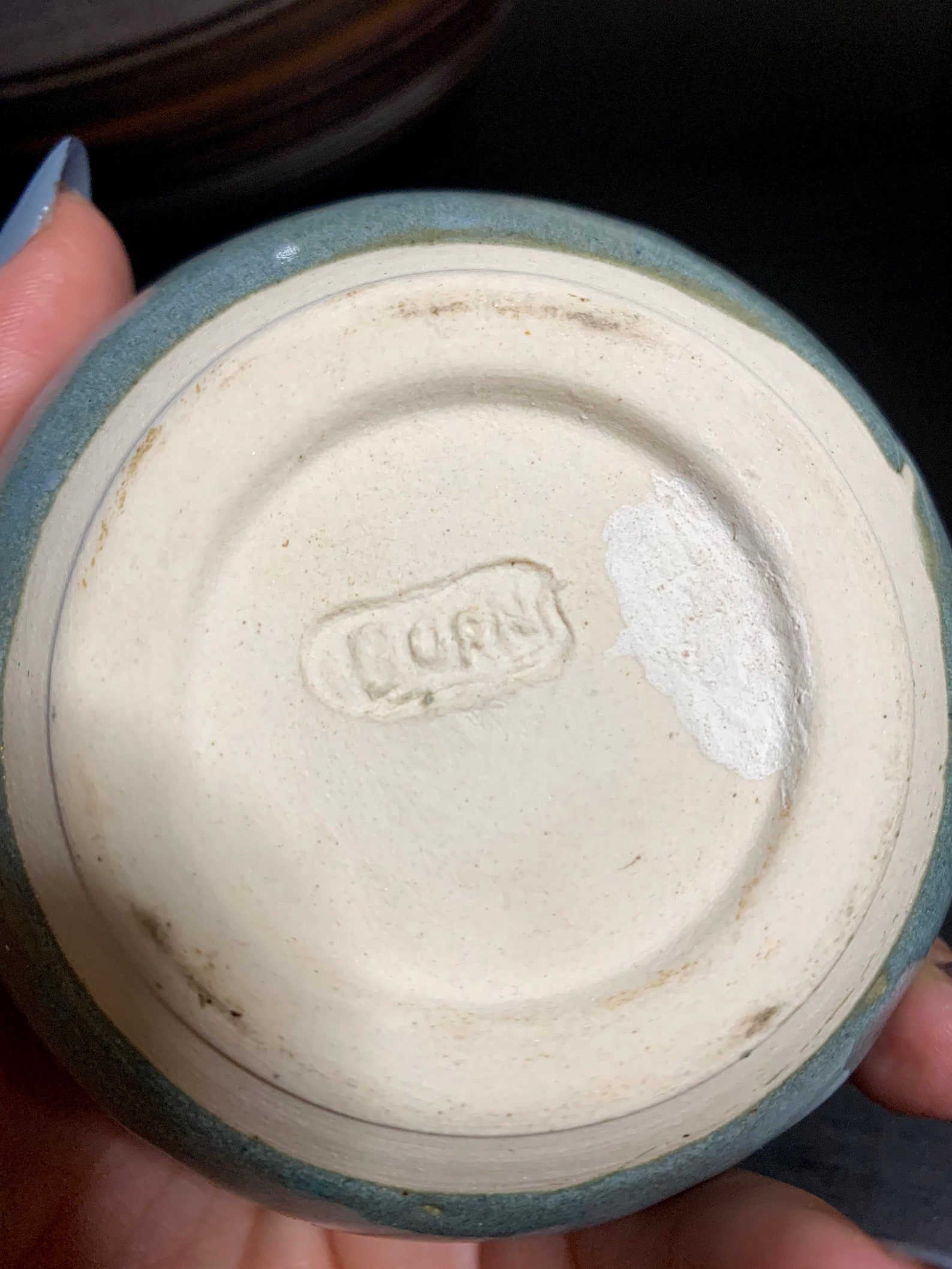 Signed Burns pottery blue cream and sugar set Salt Spring Etsy