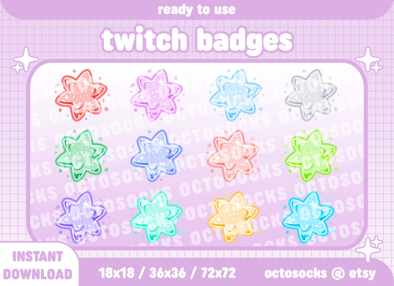 12 Twitch Badges ACNH Star Fragments Zodiac Ready to Use Etsy