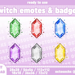 6 Twitch Emotes/Badges | Zelda | Rupees | Ready To Use