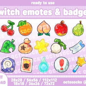 15 Twitch Emotes/Badges | ACNH | Ready To Use