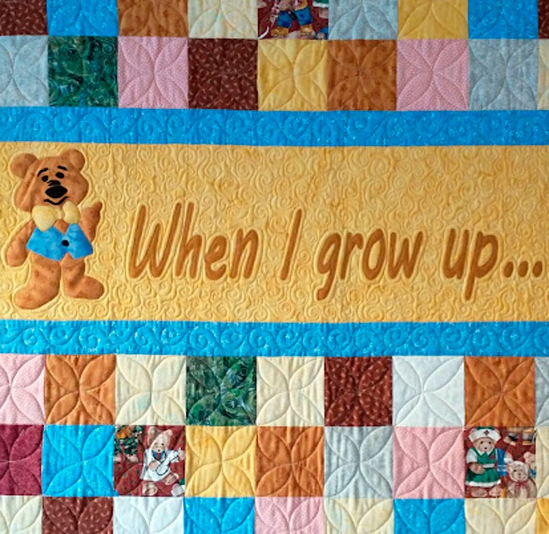 Teddy Bear Quilt, Toddler Quilt, When I Grow up Quilt Etsy
