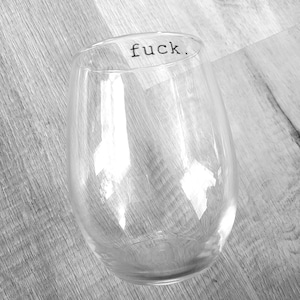 Hand Painted Custom Subtle Offensive Wine Glasses. Various word choices!!