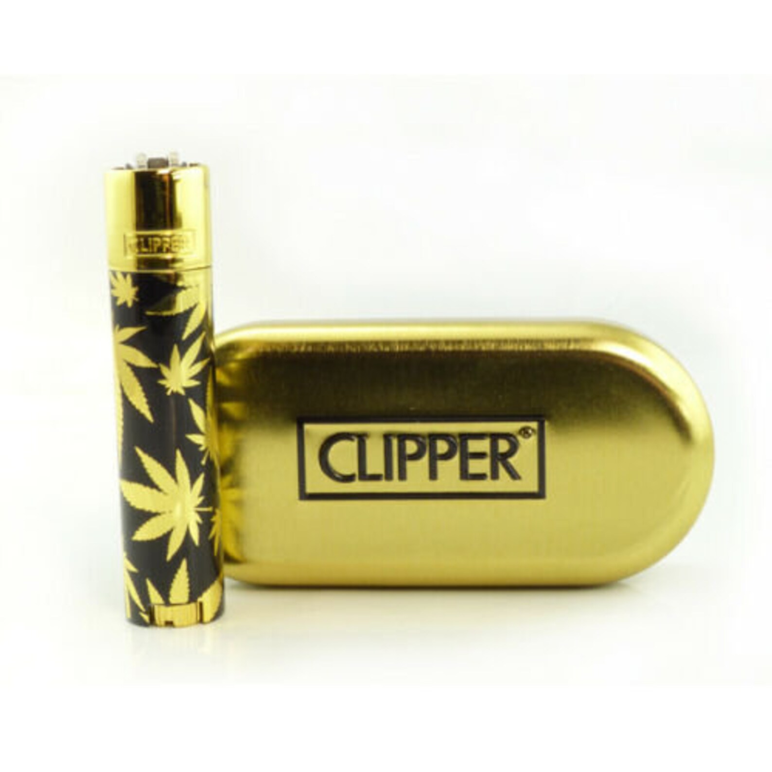 Full Size CLIPPER Flint Lighter Refillable Metal Bright Gold Etsy