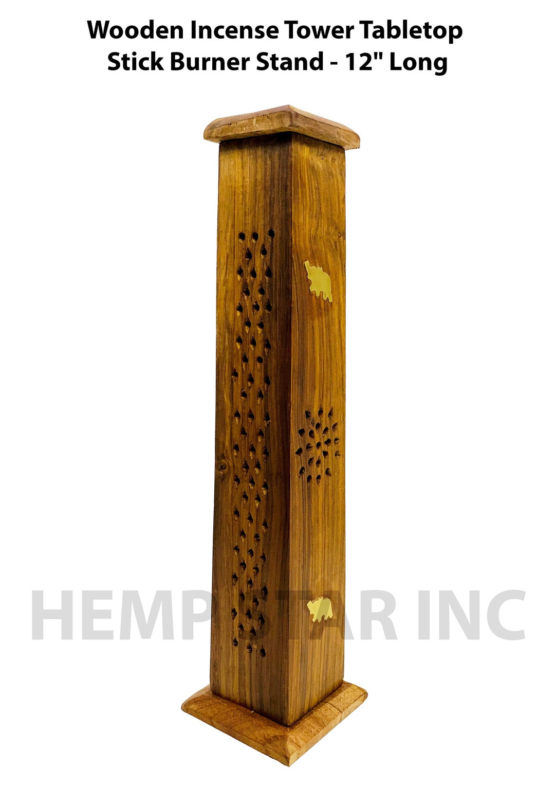 Wooden Tower Incense Stick Cones Burner Incense Sticks Holder Box & Ash