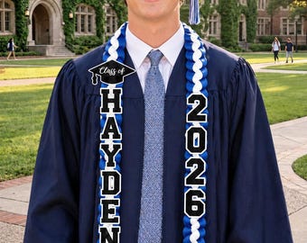 Graduation Lei 2026 With Name, Personalized Ribbon Lei, Class of 2026 Graduation Lei, Class of 2026 Graduation Lei, High School Graduation