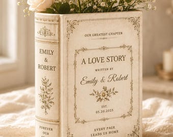 Custom Wedding Gifts, Ceramic Book Vase, Bridesmaid Gift, Engagement Gifts, Gift For Bride, Wedding Gift for Couple, Wedding Gift Ideas
