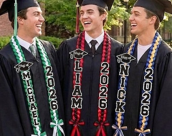 Guirnalda de graduación 2026 con nombre, guirnalda de cinta personalizada, guirnalda de graduación de la clase de 2026, guirnalda de graduación de la clase de 2026, regalo de graduación